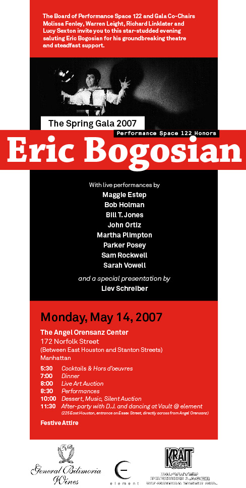 PS122 Spring Gala honoring Eric Bogosian